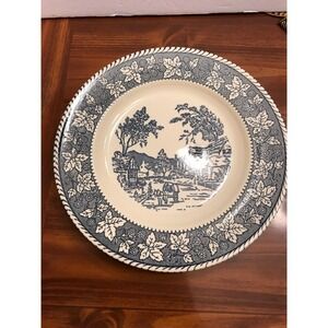 Homer laughlin‎ blue shakespeare country stratwood leaf dinner plate